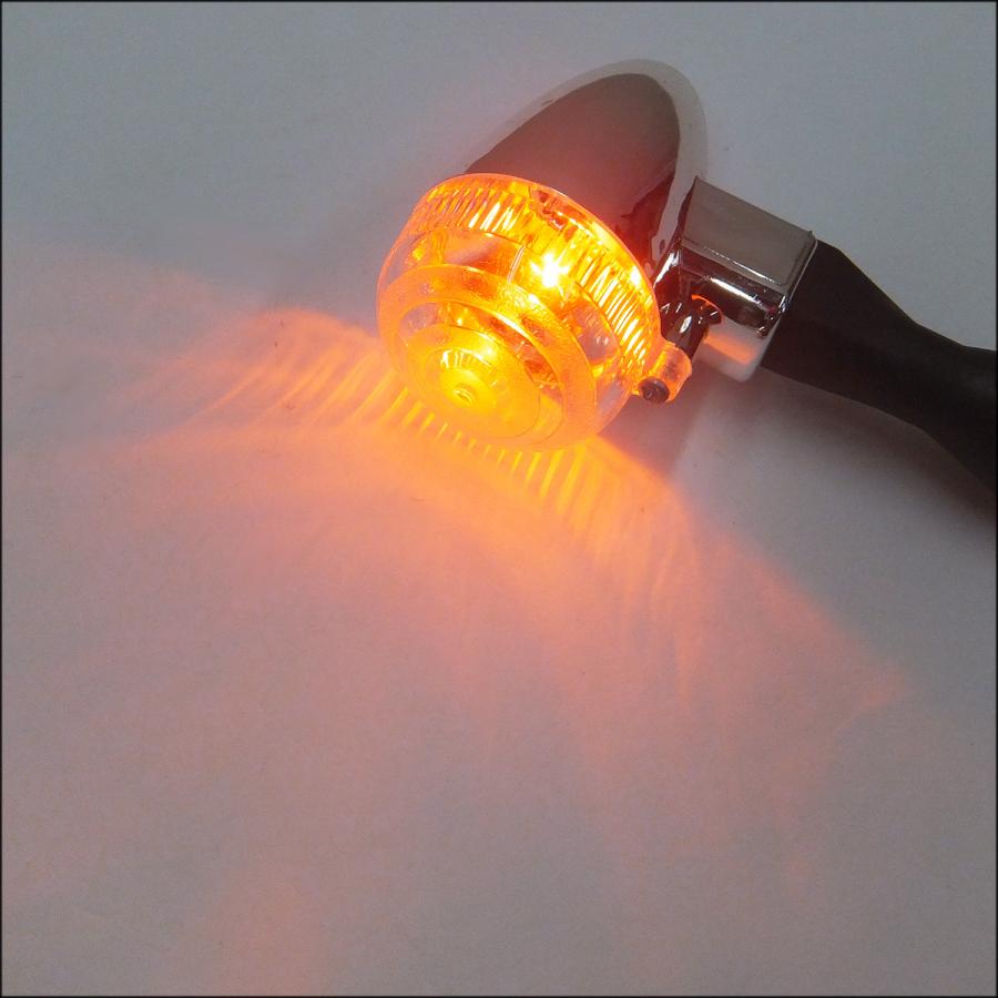 訳あり バイク ウインカー メッキボディ 砲弾型 クリアレンズ 左右 2個セット [X-15] |  | 02