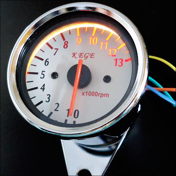 タコメーター バイク汎用 4サイクル 電気式 Φ60mm ステー付 [(8)] |  | 06