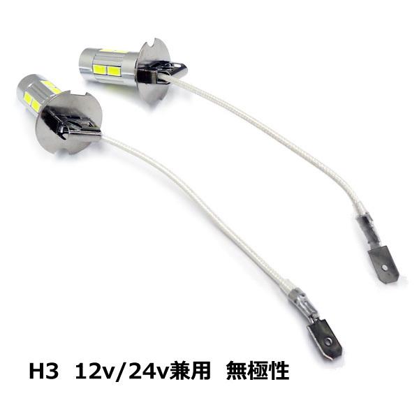 H3 LED フォグ 激白 ショート仕様 無極性 12V 24V 白 2個セット (283) メール便 |  | 01