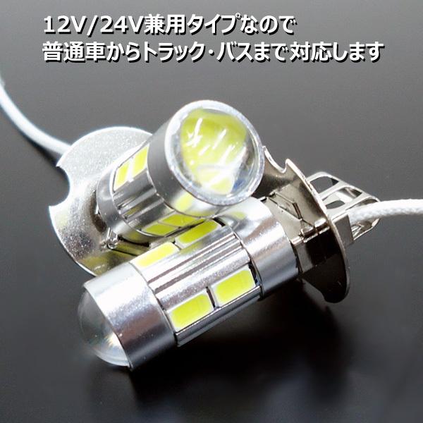 H3 LED フォグ 激白 ショート仕様 無極性 12V 24V 白 2個セット (283) メール便 |  | 02