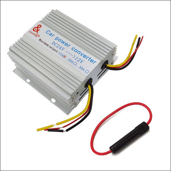 DCDC コンバーター (A) 24V→12V 電圧変換器 MAX15A デコデコ ヒューズ付 送料無料 |  | 08
