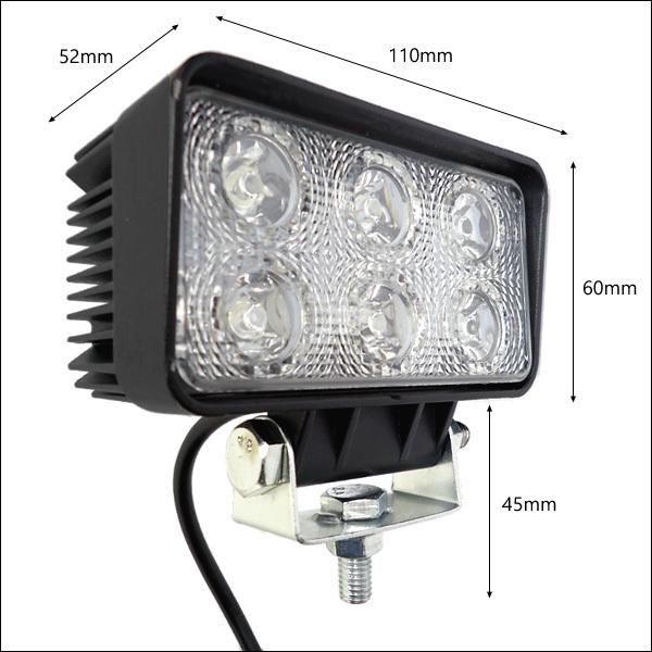LED ワークライト (X)【2個セット】12V 24V 広角 角型 18W 荷台 作業灯 |  | 04