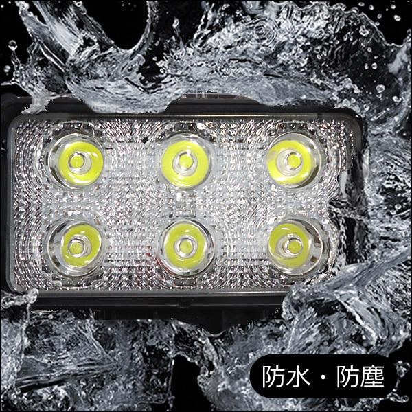 LED ワークライト (X)【2個セット】12V 24V 広角 角型 18W 荷台 作業灯 |  | 08