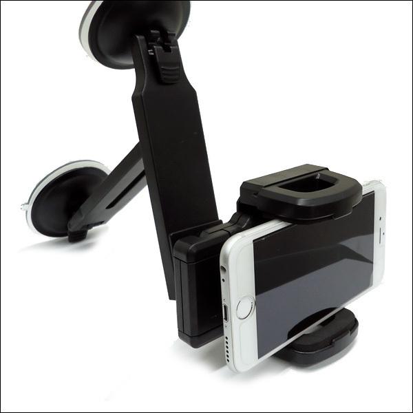 吸盤式 モバイルホルダー 2way設置 車載 スマホ iPhone ホルダー (K) |  | 07