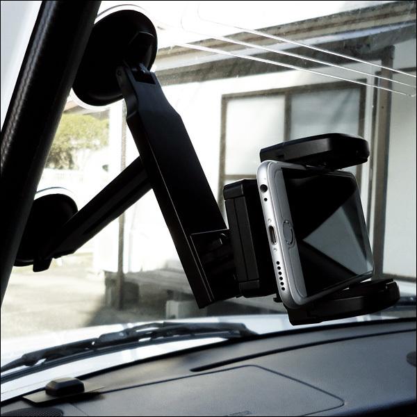 吸盤式 モバイルホルダー 2way設置 車載 スマホ iPhone ホルダー (K) |  | 08