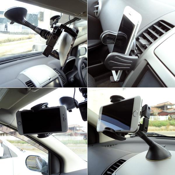 車載 モバイルホルダー 3way設置 スマホ iPhone 携帯ホルダー (L) |  | 09