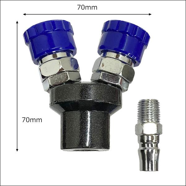 Y字 2又分岐 カプラ [16] ジョイント 1/4” DIY用品 増設 エアーカプラ |  | 01