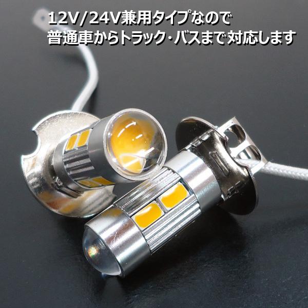 H3 LED フォグ バルブ イエロー 12V 24V 2個セット (281) メール便送料無料 |  | 03