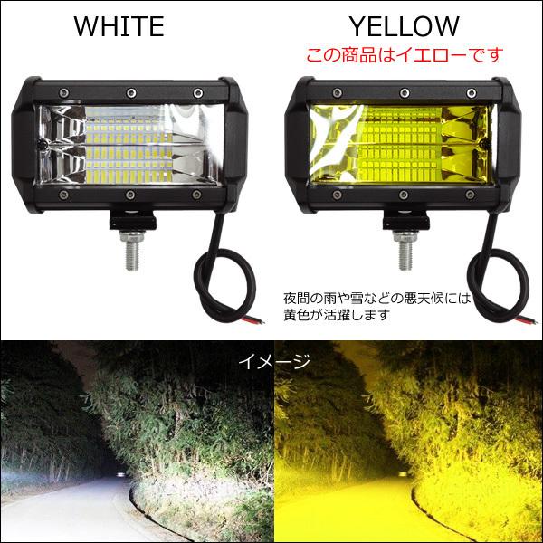 LEDワークライト 作業灯 U-黄 2個セット 軽量タイプ 12V 24V 72W 5インチ デッキライト |  | 09