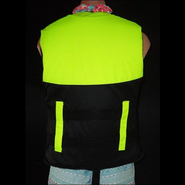 H*す様 ライフジャケット 笛付 ライフジャケット【M】救命胴衣 フローティングベスト 蛍光色 黄