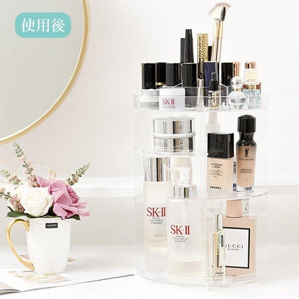 大容量 化粧品収納ケース タワー型 コスメボックス 360度回転式 |  | 03