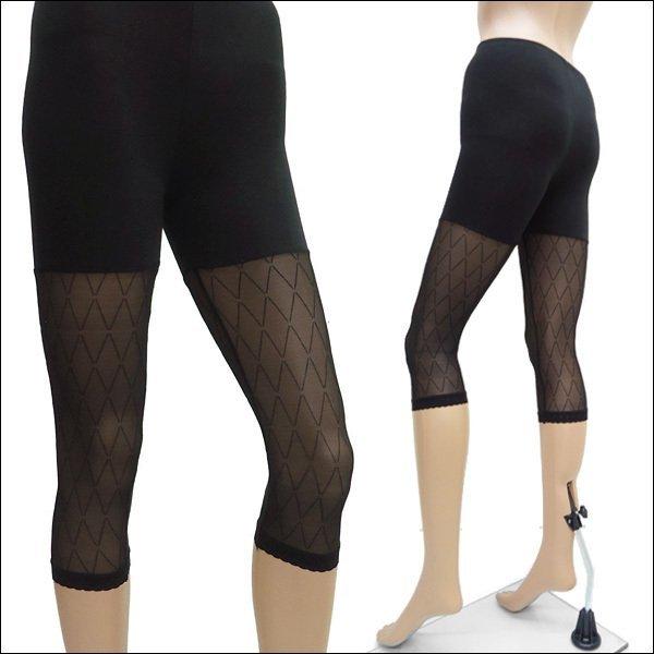 レギンス 黒 七分丈 メッシュ タイツ ストッキング【7069】送料無料 |  | 03