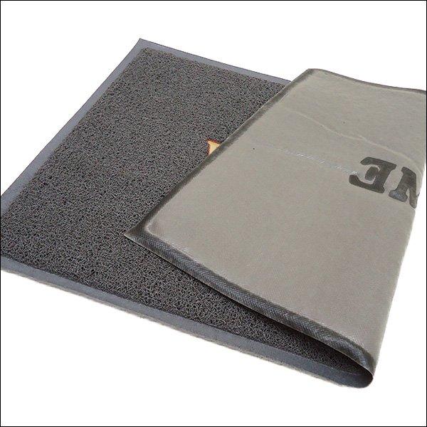 厚手 玄関マット Lサイズ グレー 1枚 90×60cm WELCOMEドアマット |  | 02