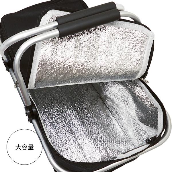 保冷 保温 エコバッグ 折りたたみ式 大容量 バスケット 買い物かご 無地ブラック【07】 |  | 08