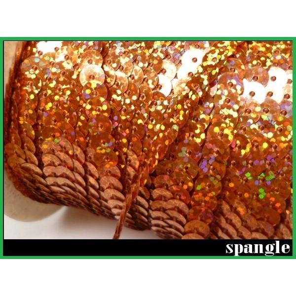 スパンコールリボン (07) ブラウン 1巻 6mm×80m スパンコールテープ | 