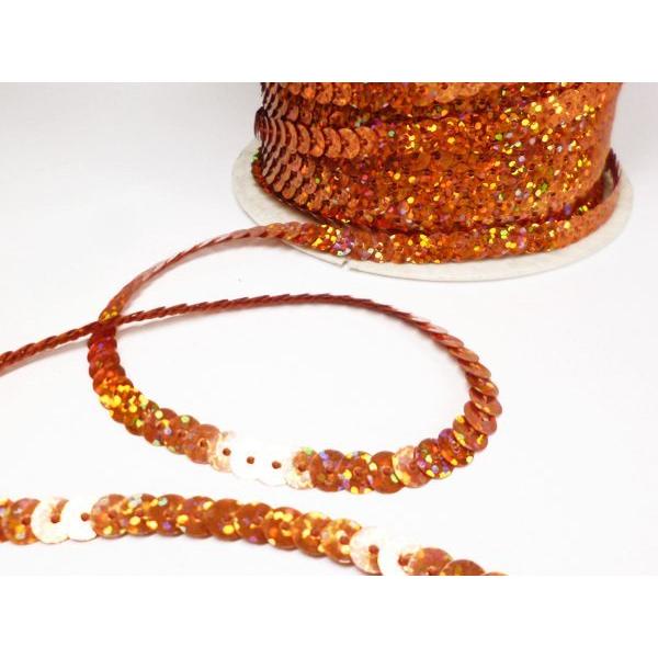 スパンコールリボン (07) ブラウン 1巻 6mm×80m スパンコールテープ |  | 02