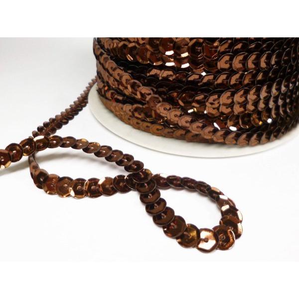 スパンコールリボン (09) 亀甲チョコ 1巻 6mm×80m スパンコールテープ |  | 01