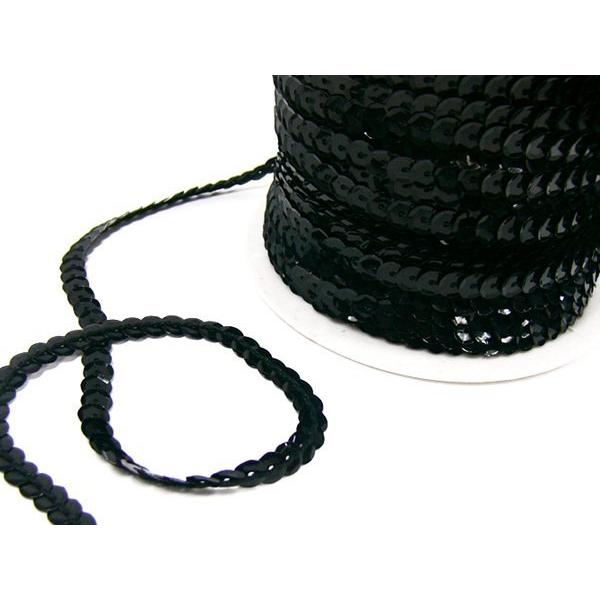 スパンコールリボン (11) 亀甲ブラック 1巻 6mm×80m スパンコールテープ |  | 01