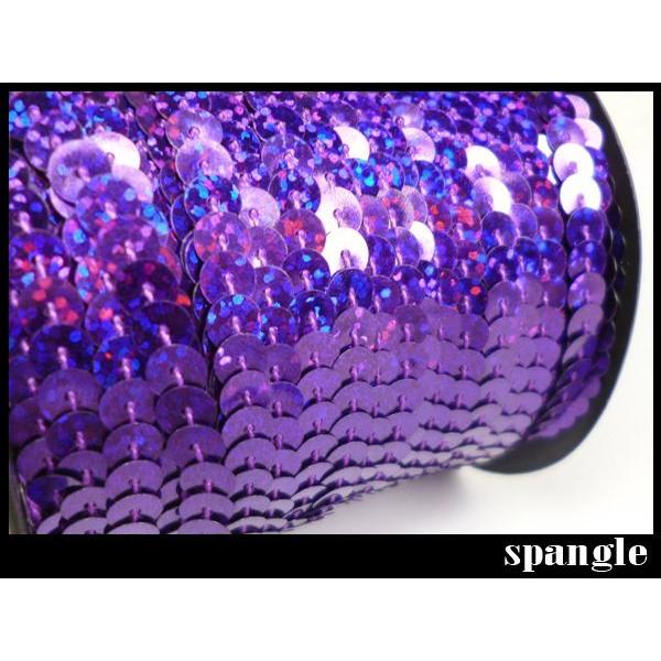 スパンコールリボン (17) パープル 1巻 6mm×80m スパンコールテープ | 