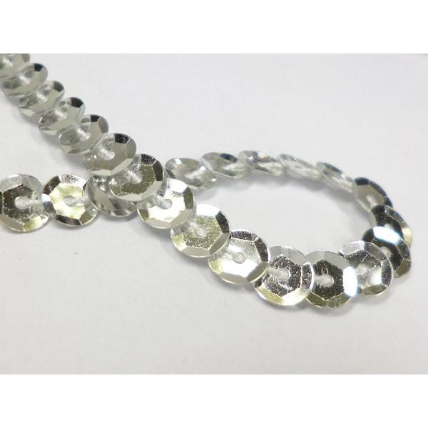 スパンコールリボン (32) 亀甲シルバー 1巻 6mm×80m スパンコールテープ |  | 01