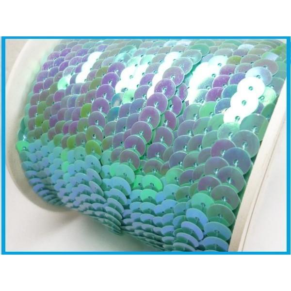 スパンコールリボン (34) ブルー 1巻 6mm×80m スパンコールテープ | 