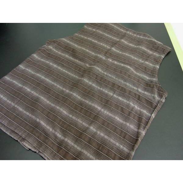 ゴールデンベア Golden Bear メンズ L ベスト 麻混 ボーダー ブラウン 283 | Golden Bear | 02