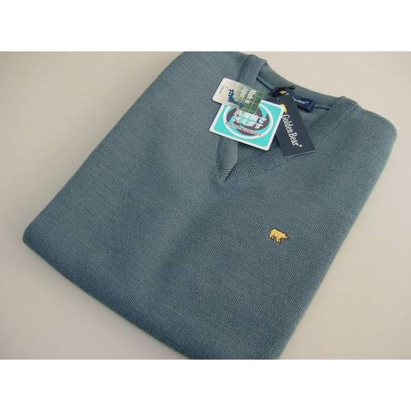 ゴールデンベア Golden Bear メンズ S ベスト ウール混 日本製 洗濯OK ブルー 045 | Golden Bear | 02