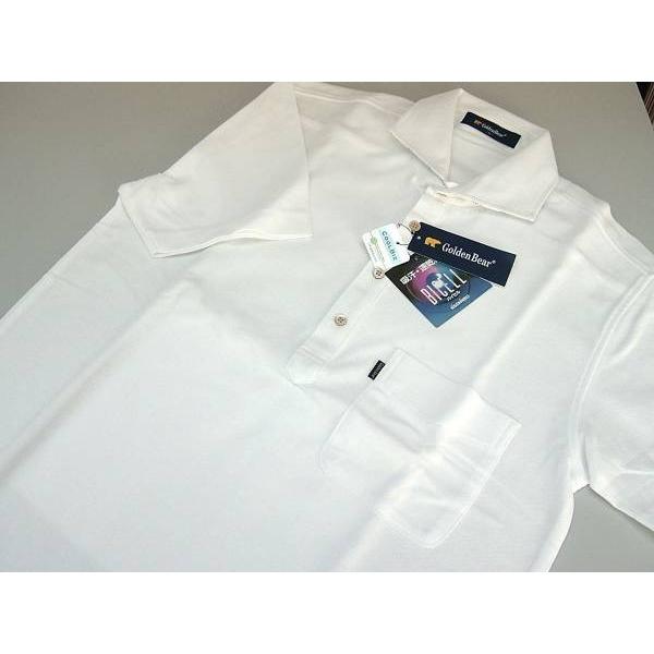 ゴールデンベア Golden Bear メンズ S ポロシャツ 半袖 日本製 高機能 バイセル ホワイト 送料無料 871 | Golden Bear | 02