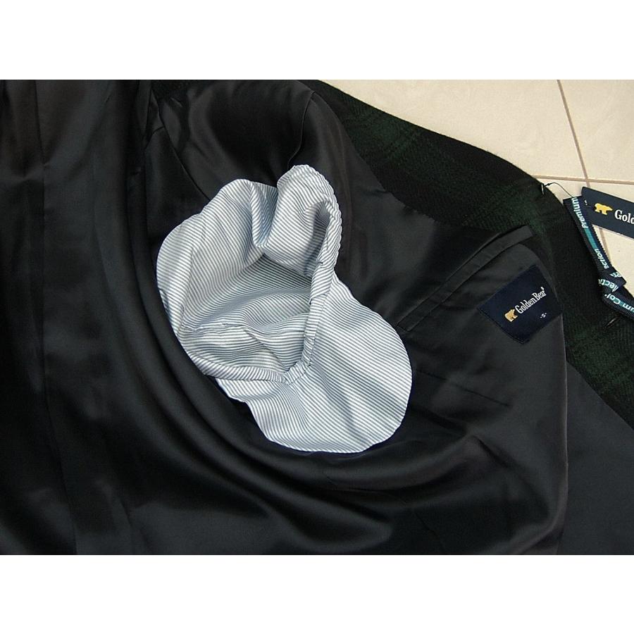 ゴールデンベア Golden Bear メンズ M ジャケット プレミアムコレクション ウール ネイビー グリーン チェック 44331 | Golden Bear | 03