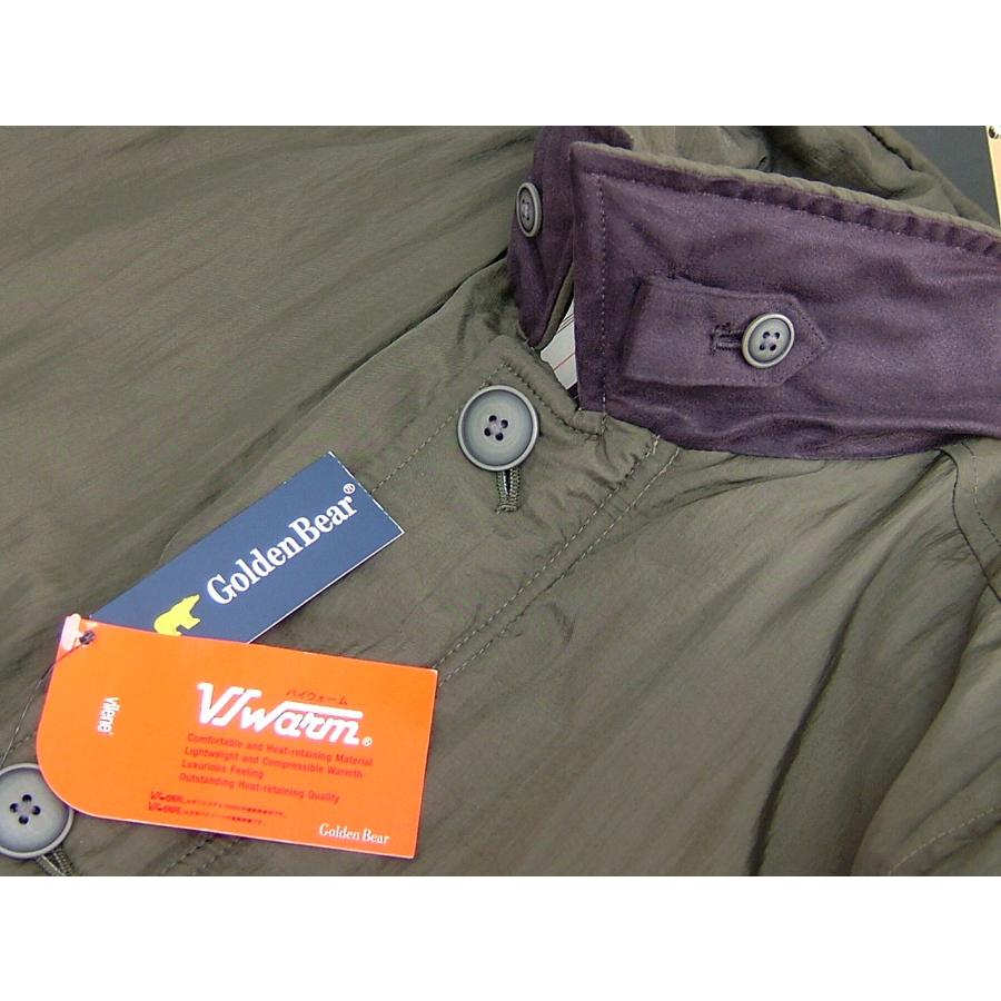 ゴールデンベア Golden Bear メンズ M ステンカラーコート 高機能 中綿 バイウォーム グリーン 489 | Golden Bear | 01