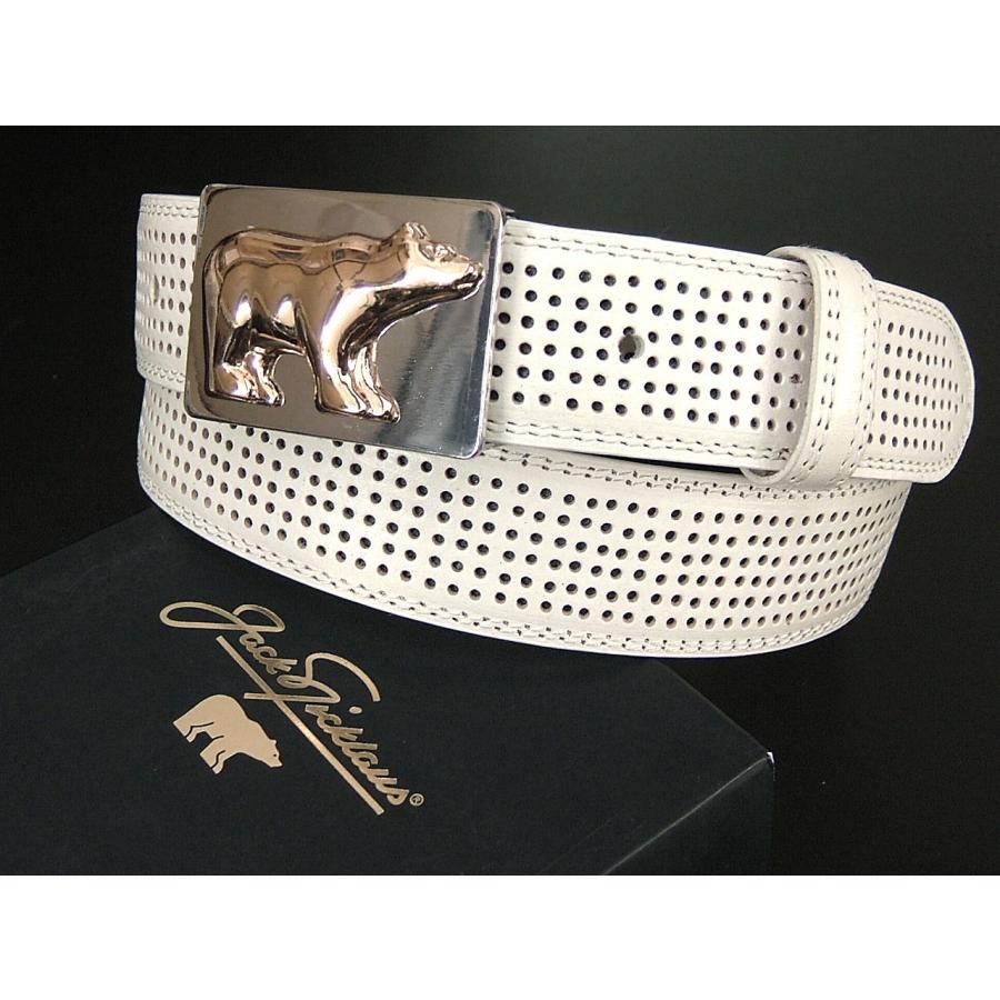 ジャックニクラウス Golden Bear ゴールデンベア メンズ ベルト 本革 レザー 白 127cm | Golden Bear | 01