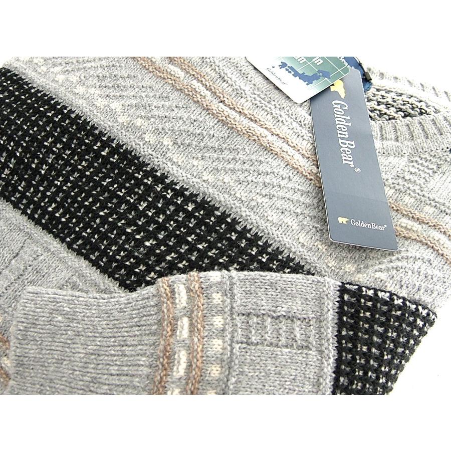 ゴールデンベア Golden Bear メンズ M セーター 日本製 ブラック グレー ボーダー 711 | Golden Bear | 01