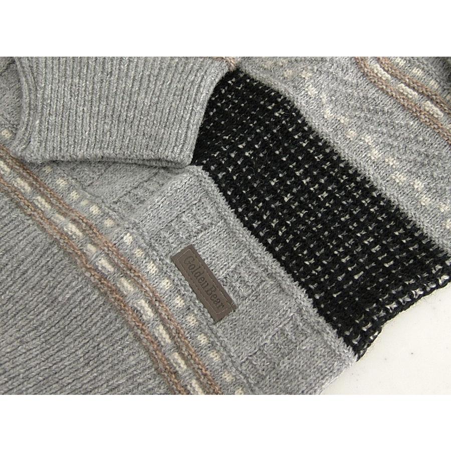 ゴールデンベア Golden Bear メンズ M セーター 日本製 ブラック グレー ボーダー 711 | Golden Bear | 02