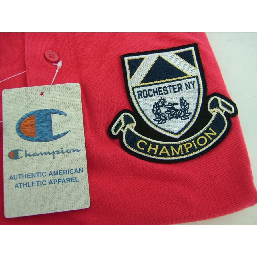 チャンピオン Champion メンズ M ポロシャツ 半袖 レッド 創業エンブレム 送料無料 | Champion | 02