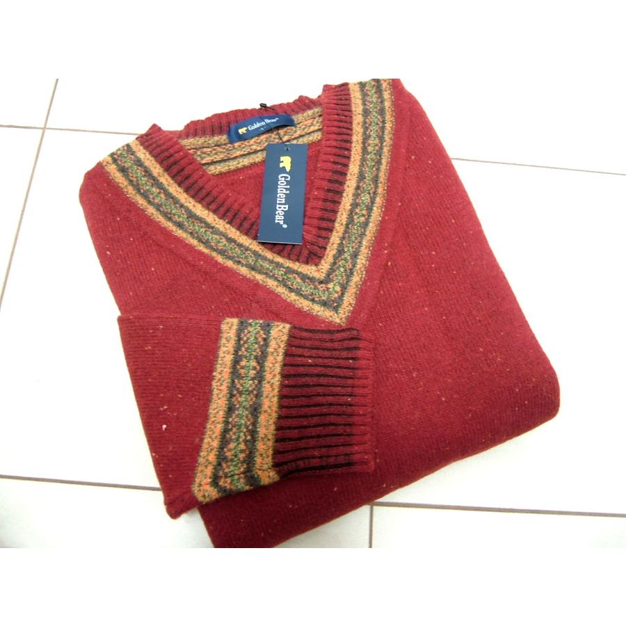 GOLDEN  / ニット・セーター(厚手)/M/ウール/BLU/GMP01338-P002109 Golden Bear（ゴールデンベア） メンズ L セーター ウール Vネック