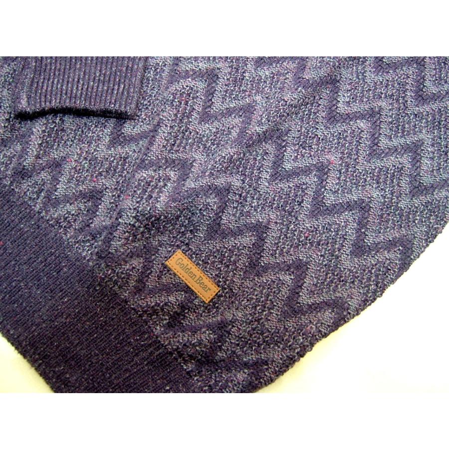 ゴールデンベア Golden Bear メンズ L セーター ハイネック ハーフジップ 日本製 パープル 742 | Golden Bear | 02