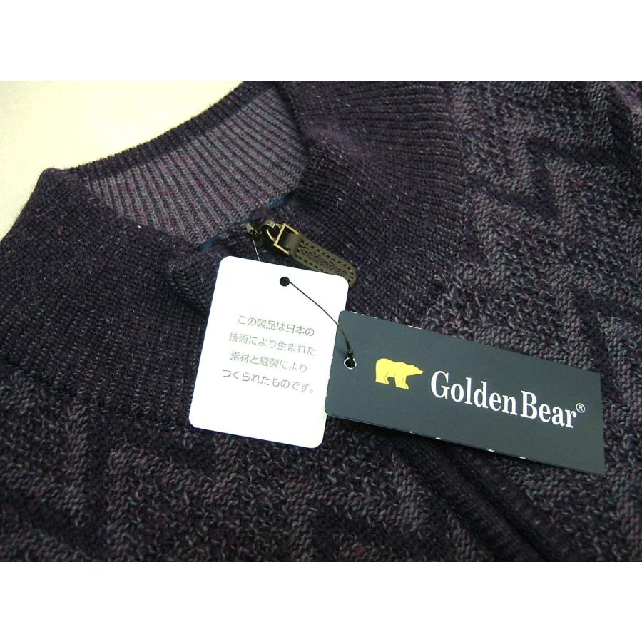 ゴールデンベア Golden Bear メンズ L セーター ハイネック ハーフジップ 日本製 パープル 742 | Golden Bear | 03