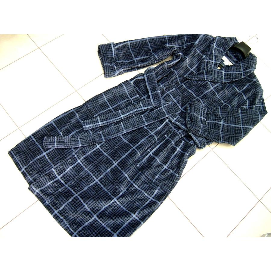 ブランド雑貨総合 ガウン メンズ Bahama Tommy トミーバハマ Sml ネイビー ブラック チェック 千鳥格子 ローブ ルームウェア 下着 靴下 部屋着