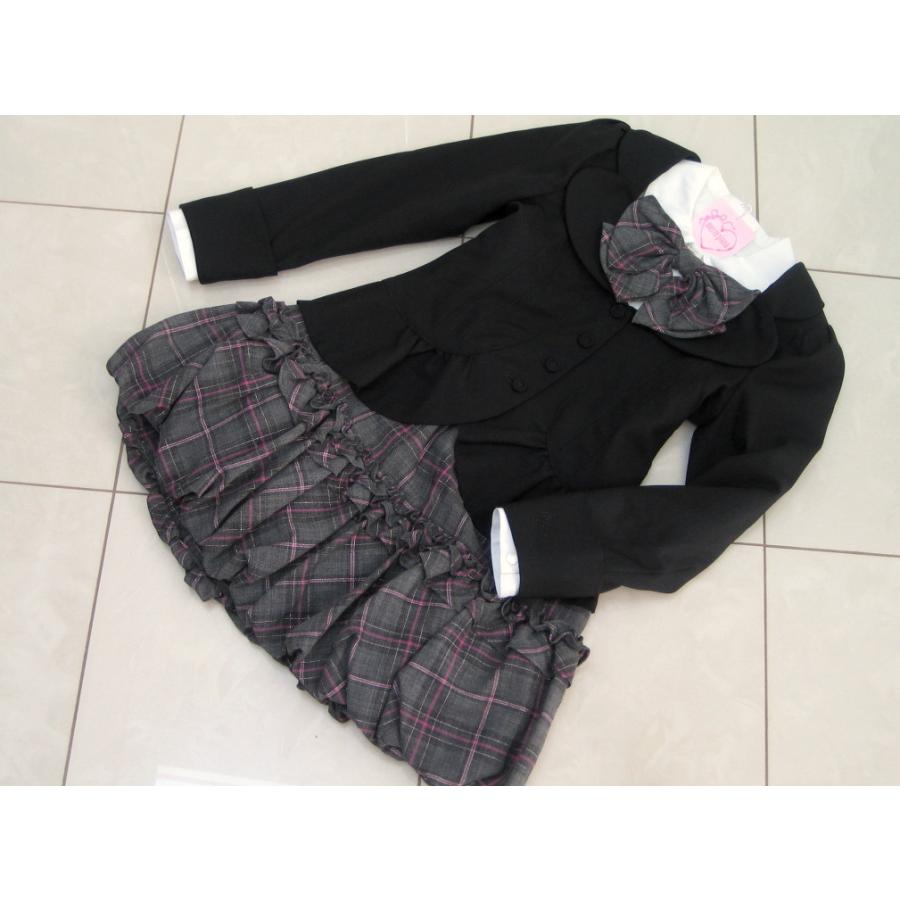 メゾピアノ Mezzo piano フォーマルスーツ 130 ブラック グレー 682  