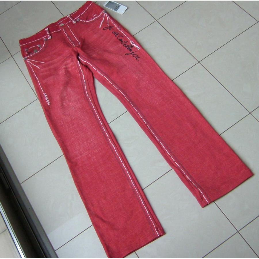 カステルバジャック CASTELBAJAC メンズ 44 W78 ストレッチ デニム風 パンツ ストレッチ 赤レッド 新品 | CASTELBAJAC | 01