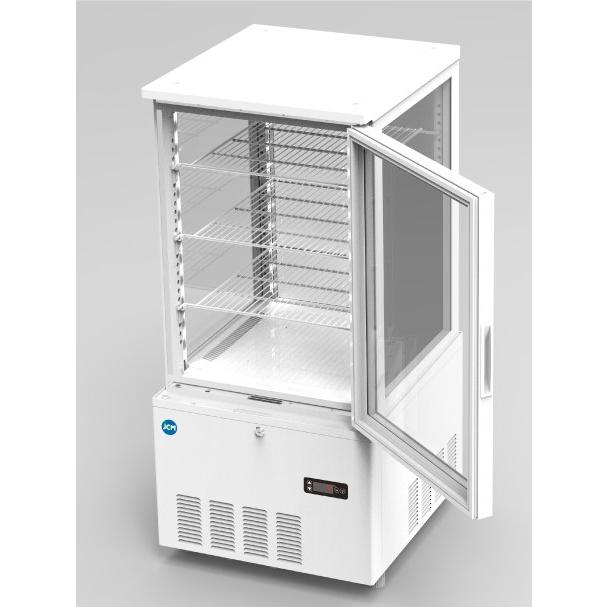 JCM (130リットル) 4面ガラス・冷蔵ショーケース（2℃〜12℃）・JCMS-130-LED照明付きの画像