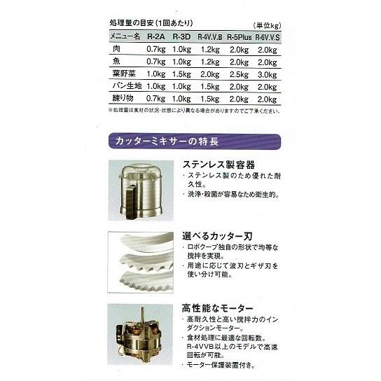 FMI・カッターミキサー（１０〜5０食）・R-4V.V.Bの画像