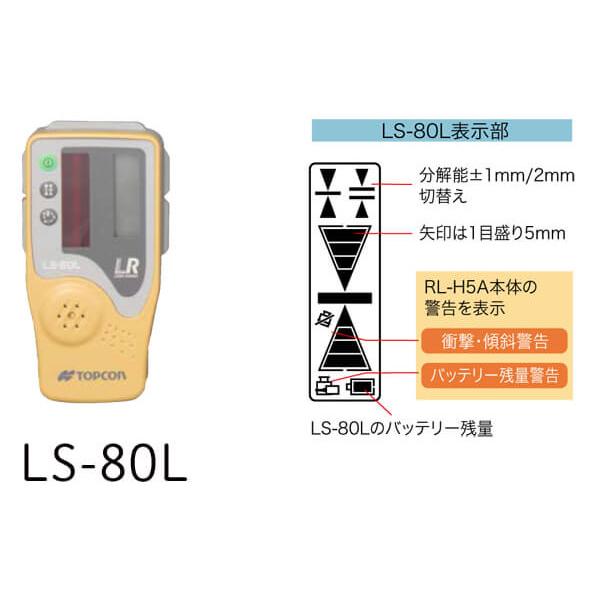 1年間保証付! 送料無料! トプコン RL-H5A+LS-80L ローテーティングレーザーレベル 乾電池仕様 受光器+三脚付きセット｜prokanamonomagaki｜03