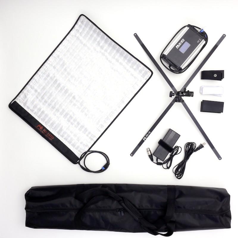 撮影用LEDライト 2セット シートLED(RX-18TD)＋ソフトボックス&グリッド+ライトスタンド2台