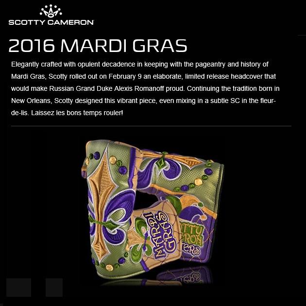 SCOTTY CAMERON Scotty・Cameron 2016 Mardi Gras Headcover