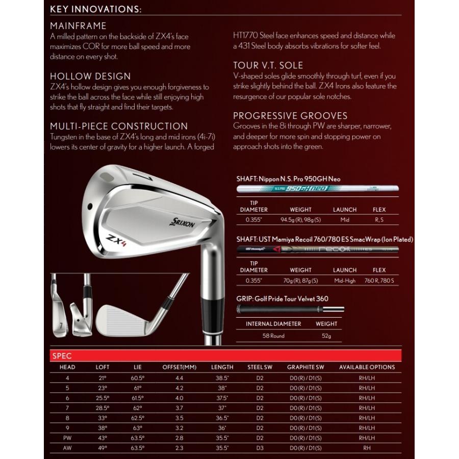 SRIXON 在庫あり！(単品アイアン)Srixon 2021 ZX4 Iron スリクソン