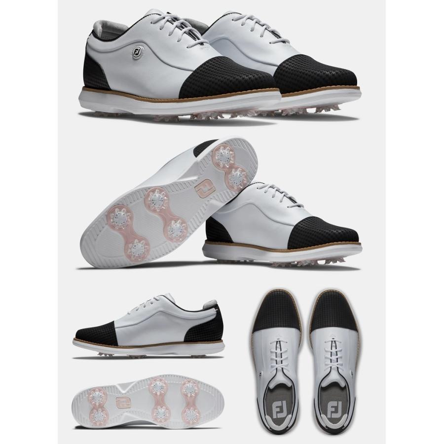 FootJoy Traditions Cap Toe Women's Golf Shoes White / Black フットジョイ