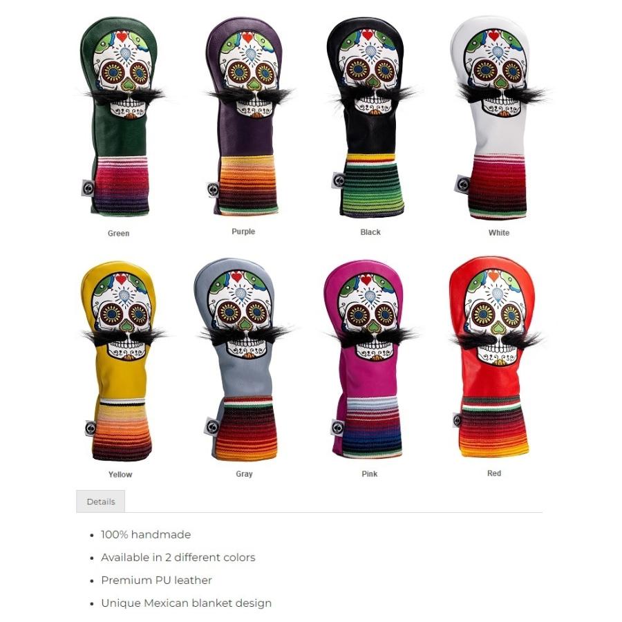 Pins ＆ Aces Mustache Sugar Skull - Fairway Cover ピン & エース