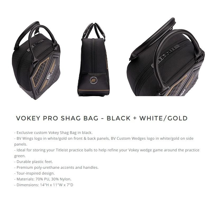 Titleist Vokey 2022 Pro Shag Bag-Black + White/Gold Titleist Vokey 2022 Pro Shag Bag-Black + White/Gold