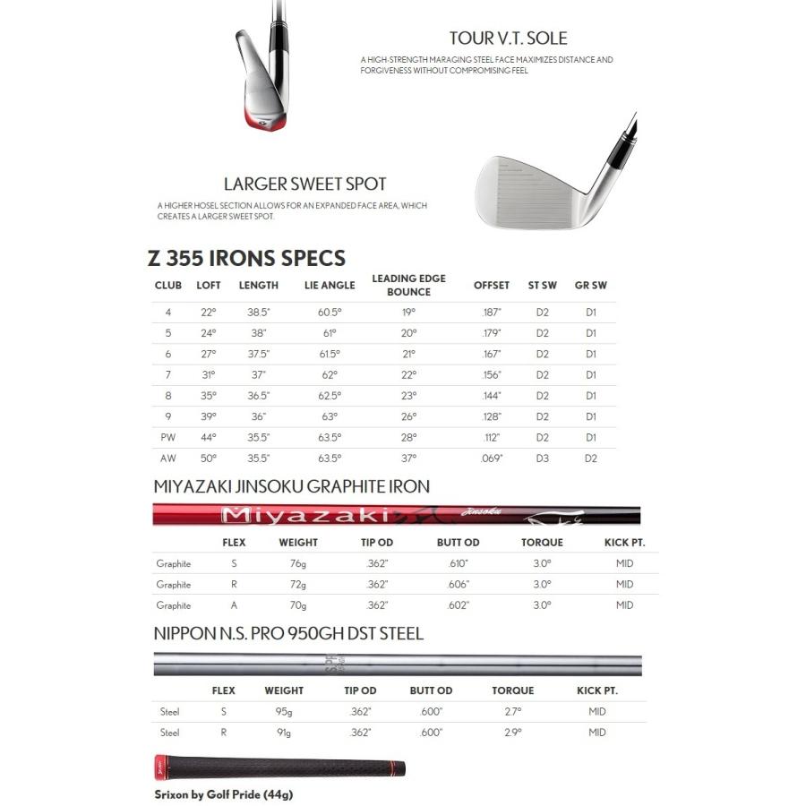 在庫あり！（単品アイアン）Srixon Z 355 Iron USスリクソン Z 355 単品アイアン #4,AW NS PRO950GH Steelの画像
